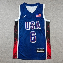 USA Dream Team Dark Blue Stripe #6 NBA Jersey-1380