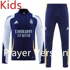 Player version 2024-25 Real Madrid Blue Kids/Youth Soccer Tracksuit-4627