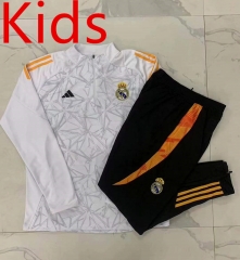 2024-25 Real Madrid White Kids/Youth Soccer Tracksuit-815