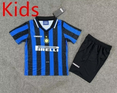 Retro Version 97-98 Inter Milan Home Blue&Black Kid/Youth Soccer Uniform-8975