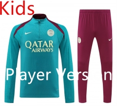 Player version 2024-2025 Paris SG Green Kids/Youth Soccer Tracksuit-4627