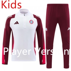 Player version 2024-2025 Bayern München Red&White Kids/Youth Soccer Tracksuit-4627