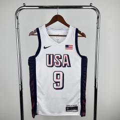 2024 USA Dream Team White #9 NBA Jersey-311