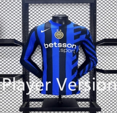 Player Version 2024-2025 Inter Milan Home Blue&Black LS Thailand Soccer Jersey AAA-5982