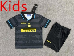 Retro Version 97-98 Inter Milan Away Black Kid/Youth Soccer Uniform-8975
