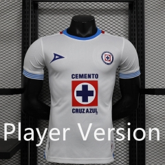 Player Version 2024-2025 Cruz Azul Away White Thailand Soccer Jersey AAA-888