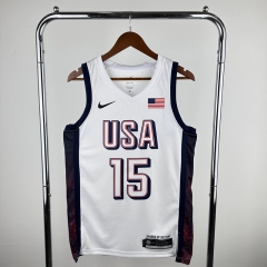 2024 USA Dream Team White #15  NBA Jersey-311