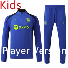 Player Version 2024-2025 Barcelona Blue Kid-Youth Soccer Tracksuit -4627