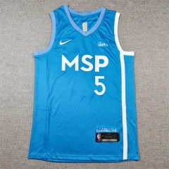 Minnesota Timberwolves Light Blue #5 NBA Jersey-1380