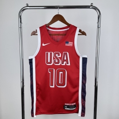 2024 USA Dream Team Red #10 NBA Jersey-311