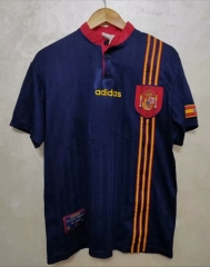 Retro Version 1996 Spain Away Royal Blue Thailand Soccer Jersey AAA-5177