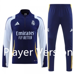 Player version  2024-2025 Real Madrid Royal Blue  Thailand Soccer Tracksuit-4627