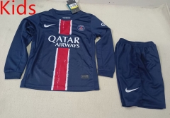 2024-2025 Paris SG Home Royal Blue Kid/Youth LS Soccer Uniform-507