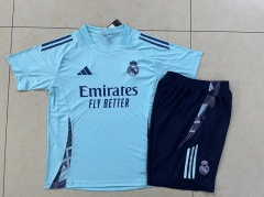 2024-2025 Real Madrid Light Blue Short-sleeved Thailand Soccer Tracksuit-815