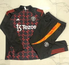 2024-2025 Manchester United Red&Black Thailand Soccer Tracksuit Uniform-815