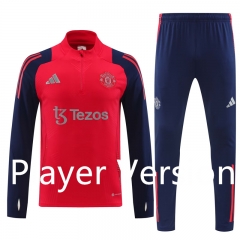 Player Version 2024-25 Manchester United  Red Thailand Soccer Tracksuit Uniform-4627