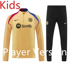 Player Version 2024-2025 Barcelona Yellow Kid-Youth Soccer Tracksuit -4627