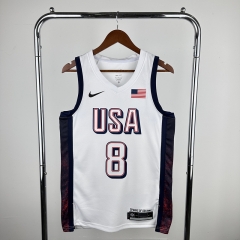 2024 USA Dream Team White #8 NBA Jersey-311