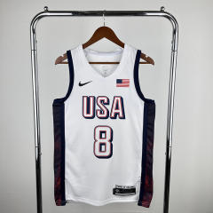 2024 USA Dream Team White #8 NBA Jersey-311