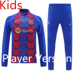 Player Version 2024-2025 Barcelona Blue&Red Kid-Youth Soccer Tracksuit -4627