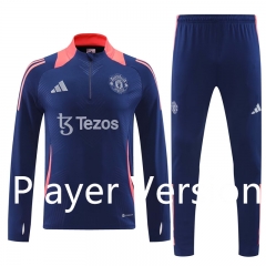 Player Version 2024-25 Manchester United Royal Blue Thailand Soccer Tracksuit Uniform-4627