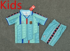 Retro Version 96-97  Barcelona Away Green Kid/Youth Soccer Uniform-6748