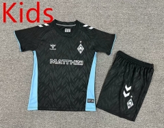 2024-2025 SV Werder Bremen 2nd Away Black Kids/Youth Soccer Uniform-7809