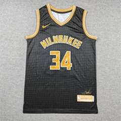Milwaukee Bucks Black #34 NBA Jersey-1380