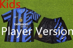Player Version 2024-2025 Inter Milan Home Blue&Black Kids/Youth Soccer Uniform-9926