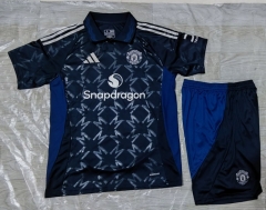 2024-2025 Manchester United Away Royal Blue Soccer Uniform-718