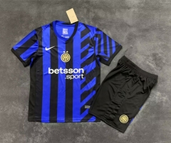2024-25 Inter Milan Home Blue&Black Soccer Uniform-7209