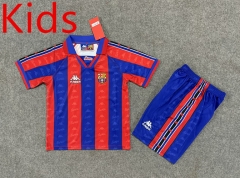 Retro Version 96-97  Barcelona Home Red&Blue Kid/Youth Soccer Uniform-6748