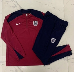 2024-2025 England Red Thailand Soccer Tracksuit-815