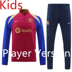 Player Version 2024-2025 Barcelona Red Kid-Youth Soccer Tracksuit -4627