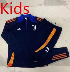 2024-2025 Juventus Royal Blue Kids/Youth Soccer Tracksuit-815