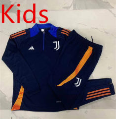 2024-2025 Juventus Royal Blue Kids/Youth Soccer Tracksuit-815