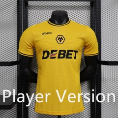 Player version 2024-25  Wolverhampton Wanderers Home Yellow  Thailand Soccer Jersey AAA--888