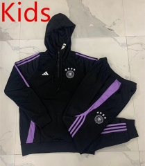 2024-2025 Germany Black  Kids/Youth Soccer Tracksuit With Hat-815