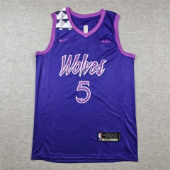Minnesota Timberwolves Purple #5 NBA Jersey-1380