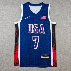 USA Dream Team Dark Blue Stripe #7 NBA Jersey-1380