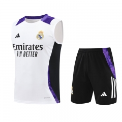 2024-2025 Real Madrid White&Purple Thailand Soccer Vest Uniform-418