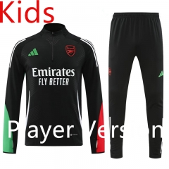 Player version 2024-25  Arsenal Black  Kids/Youth Soccer Tracksuit-4627