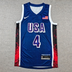 USA Dream Team Dark Blue Stripe #4 NBA Jersey-1380