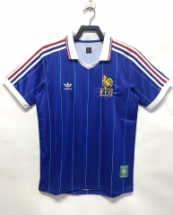 Retro Version 1982 France Home Blue Thailand Soccer Jersey AAA-811