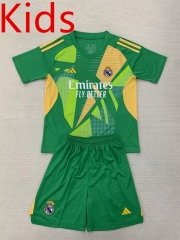 2024-2025 Real Madrid Goalkeeper Green  Kids/Youth Soccer Uniform-AY