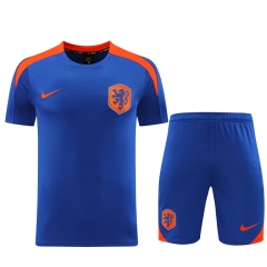 2024-2025 Netherlands Purple Short-sleeved Thailand Soccer Tracksuit Uniform-LH