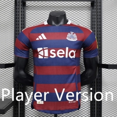 Player version 2024-2025 Newcastle United  Away Red&Blue Thailand Soccer Jersey AAA-888