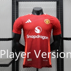 Player Version 2024-2025 Jacquard version Manchester United Home Red Thailand Soccer Jersey AAA-888