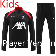 Player version 2024-25 liverpool Black Kids/Youth Soccer Tracksuit-4627
