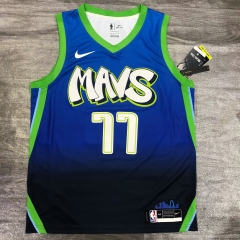 NBA Dallas Mavericks Blue&Black   #77 Jersey-411